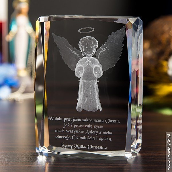 Aniołek Stróż 3D ~ średnia, ozdobna statuetka - miniaturka