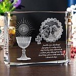 Dobry pomysł na prezent:Fotokryształ 2D komunijny »&nbspRóżaniec&nbspi&nbspKielich « mega duży