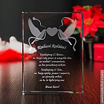 Gołąbki Miłości 3D podziękowania ślubne Kryształ 3D