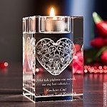 Koronkowe Serce 3D - świecznik - prezent dla żony
