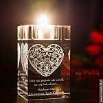 Koronkowe Serce 3D - świecznik - romantyczne zdjęcie