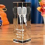 Kryształ 3D Mikrofon Retro jako elegancka nagroda muzyczna