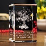 Kryształ 3D z motywem drzewa na najlepszy prezent dla ojca