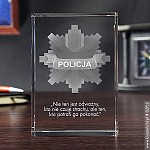 Kryształ 3D z motywem Odznaka Policyjna 3D jako prezent