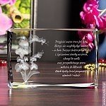 Kryształ 3D z wygrawerowanym modelem storczyk jako piękny prezent na rocznicę 