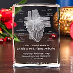 Kryształ 3D z wzorem anatomii serca jako elegancki prezent dla kardiologa