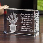 Kryształ 3D z wzorem kaktusa opuncji jako prezent na każdą okazję