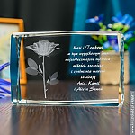 Róża 3D - prezent na rocznicę Kryształ 3D