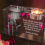 Róża Namiętności 3D prezent dla dziewczyny Kryształ 3D