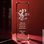 Statuetka kryształ 3D prezent dla muzyka jako wyznanie miłości