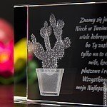 Widok z bliska na kryształ 3D z wzorem kaktusa opuncji