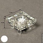 Wymiary podstawki szklane LED 7x7x4 cm na kryształ 3D