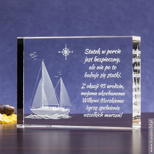 Jacht 3D ~ duża statuetka - miniaturka