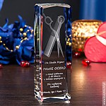 Dobry pomysł na prezent:Nagroda fryzjerska »&nbspNożyczki&nbspi&nbspGrzebień&nbsp3D « wysoka statuetka