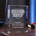 Dobry pomysł na prezent:Odznaka 3D » Super Szef « średnia statuetka
