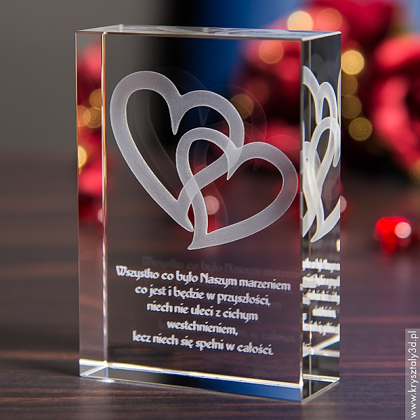 Splecione Serca 3D ~ średnia statuetka - miniaturka
