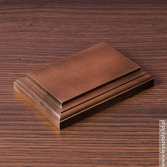 : Podstawka drewniana 10x6 cm brązowa, frez klasyczny Podstawka drewniana 10x6 cm brązowa, frez klasyczny