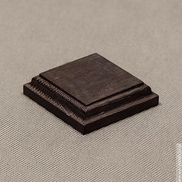Podstawka drewniana 5x5 cm kolor heban, frez klasyczny - miniaturka