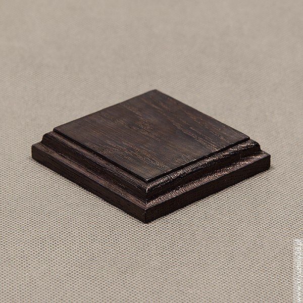 Podstawka drewniana 7x7 cm kolor heban, frez klasyczny - miniaturka
