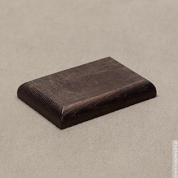 Podstawka drewniana 10x6 cm kolor heban, frez zaokrąglony - miniaturka