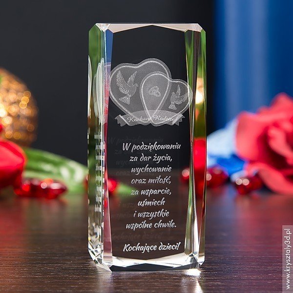 Podziękowanie dla rodziców » Serca 3D « średnia statuetka plus - miniaturka