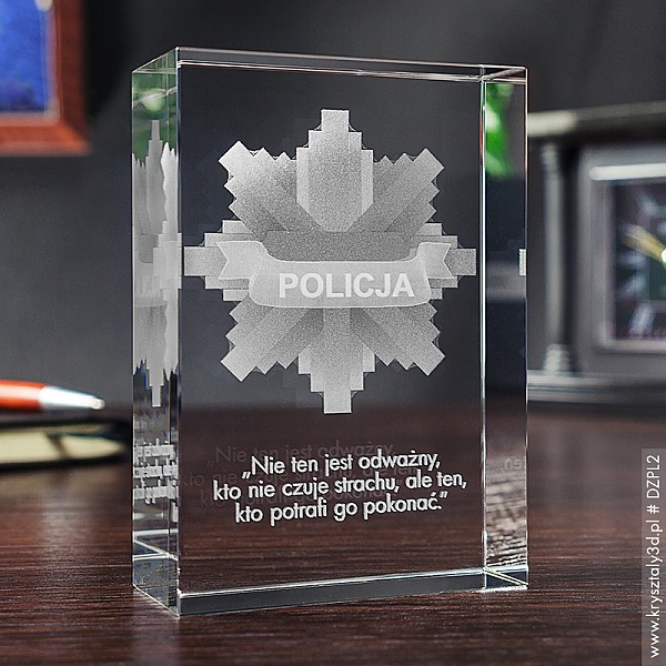 Odznaka Policyjna 3D ~ średnia statuetka - miniaturka