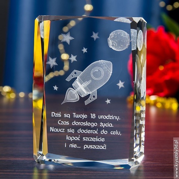 Rakieta 3D ~ średnia, ozdobna statuetka - miniaturka