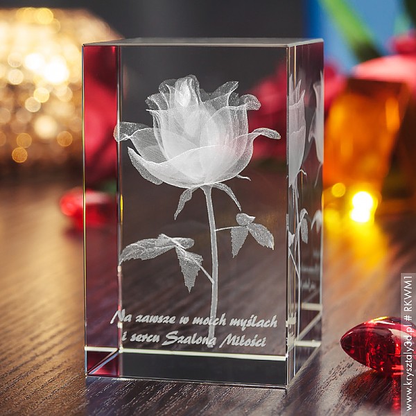 Róża 3D » Kwiat Miłości «  średnia statuetka - miniaturka