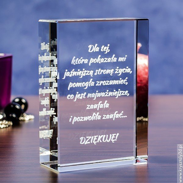 Kryształowy List ~ średnia statuetka - miniaturka